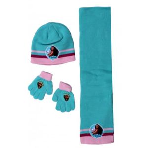 BONNET - CAGOULE Bonnet avec écharpe et gants Vaiana Disney bleu Taille unique
