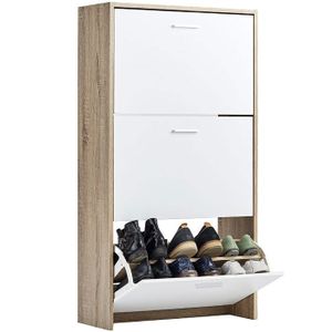 WIFESE Armoire à Chaussures 80x18x60 cm 2pc Meuble Chaussure Etagere  Chaussure Rangement Chaussure éTagèRe Chaussures Organisateur Chaussures  Casier