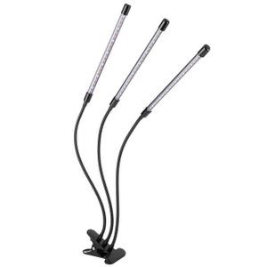 LAMPE VERTE Lampe de croissance des plantes LED flexible à 3 tubes à spectre complet USB 30W avec clip - FDIT