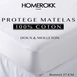 PROTÈGE MATELAS  Alèse 140x190cm Protège matelas 100% Coton - HOMEROKK