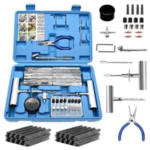 Kit Reparation Pneu Voiture,70PCS Kit Meche Pneu Crevaison,Kit  Anti-crevaison Voiture Tubeless,Outil Réparation Pneus pour  Voitures/Motos/Camions/VTT/Tracteurs/Camping-Cars/SUV/Camionnettes