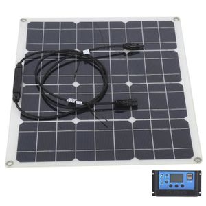 KIT PHOTOVOLTAIQUE Chargeur USB double panneau solaire 40W avec contrôleur 12V - 24V PWM Câble d'extension de 3,3 pieds (10A) minifinker xy12075