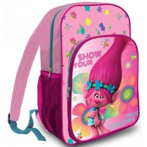 Trolls Grand Sac à dos double compartiment et une poche zippée 30 x 40 cm