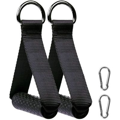 2 Poignées De Tirage Pour Musculation - Avec Mousquetons, Pour Câbles Et Bandes élastiques - 11