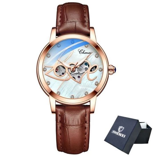 Montre femme mécanique plaquée or - Montres & Bijoux