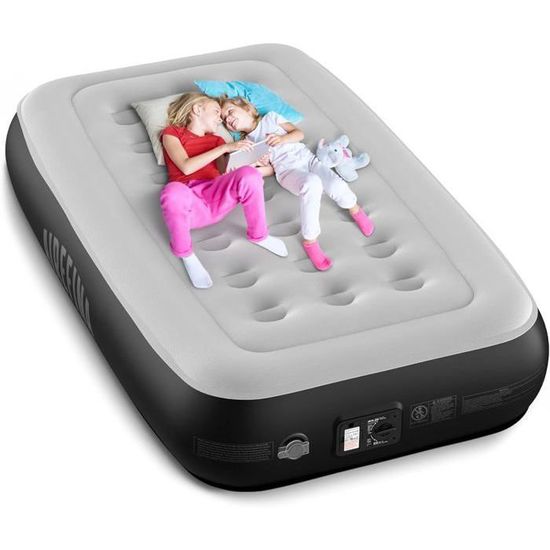 Matelas Gonflable 2 Places Avec Pompe Intégrée - Auto-gonflage 3 Min, 28 Ressorts Air - 137x190x46 Cm - Jusqu'à 317 Kg