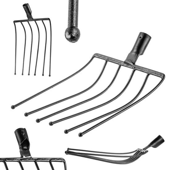 Fourche à Creuser/cultivateur Manuel KADAX - 5 Dents Acier S355, Manche Bois, Longueur Dents 32cm, Poids 5.3kg