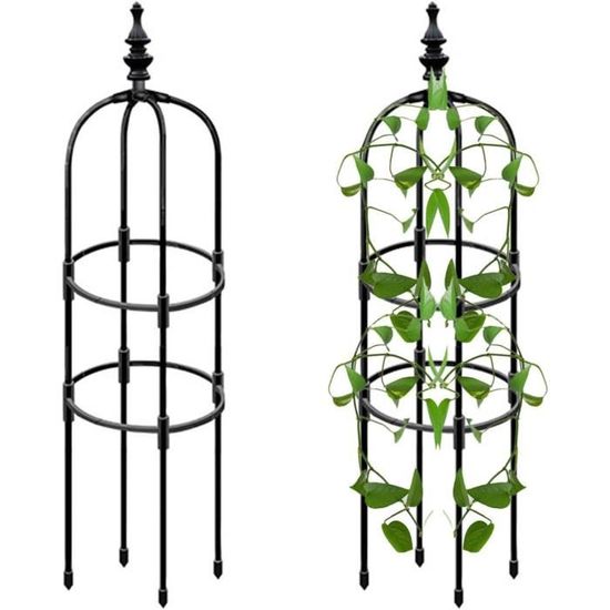 Relaxdays Tuteur Jardin Pyramide 192 Cm - Colonne Pour Rosier Et Plantes Grimpantes