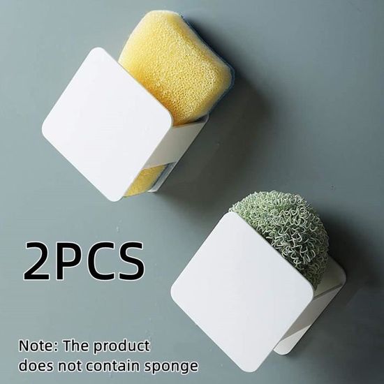 4 Porte-éponges Adhésifs Pour évier - Crochet Adhésif 5x5x3,2 Cm - Accessoire Cuisine Pratique - 11