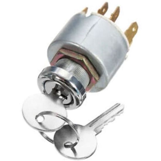 Interrupteur D'allumage Avec Clé Pour Tracteur/tondeuse - Remplacement Facile, Démarrage Stable - ABS Et Cuivre - Dimensions 7x5.5x5.5 Cm