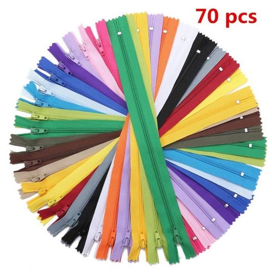Lot De 52 Fermetures éclair Nylon 20 Cm - 26 Couleurs Assorties, Pour Couture Et Artisanat