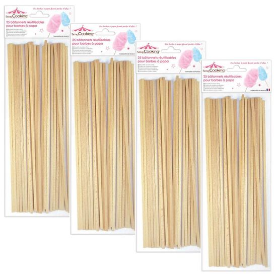 200 Bâtonnets Barbe à Papa En Bambou Naturel 30cm - Bâtons Pour Barbe à Papa Et Bricolage Alimentaire