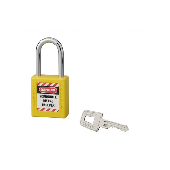 Cadenas De Consignation Jaune Anse 38 Mm THIRARD - Déverrouillage Par Clé, Sécurité équipement