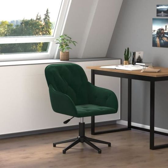 Chaise pivotante tissu vert foncé