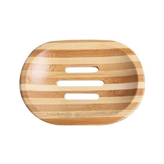 Porte-savon En Bois Naturel Trapèze - 12 X 9 X 1,7 Cm