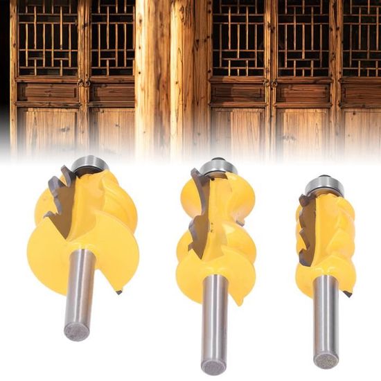WSOOX Sourcingmap Lot De 3 Fraises à Défoncer Pour Moulage Architectural 8 Mm - Coupe Précise Et Durable
