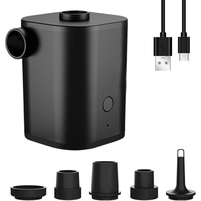 Mini Gonfleur électrique 5200 MAh – USB, 4 Buses, Pour Matelas, Bateau, Piscine, Bouées