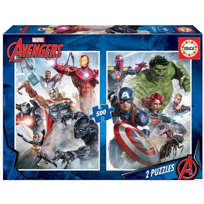 Puzzle - EDUCA - 2X500 MARVEL MANIA - Avengers - Adulte - Dessins animés et BD
