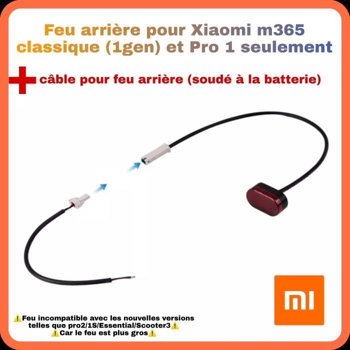 Feu arrière garde boue Xiaomi + Câble de connexion feu arrière pour trottinette électrique xiaomi SEULEMENT (Premiers Modèles M365 e