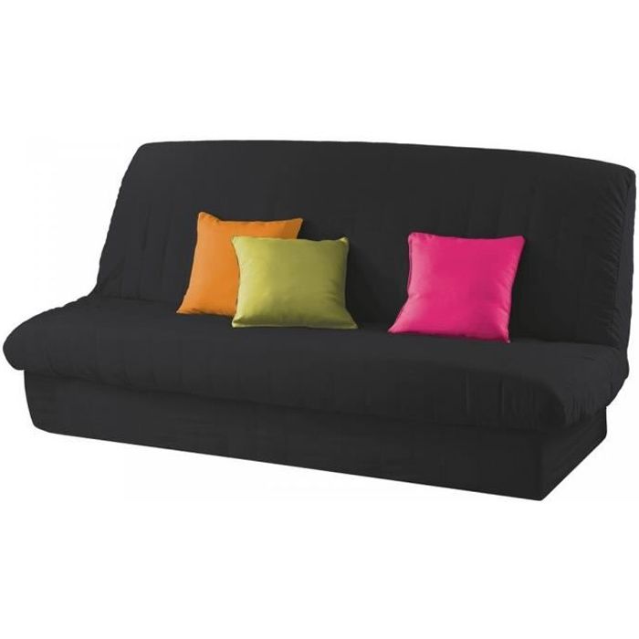 DOUCEUR d'INTERIEUR Housse de clic-clac matelassée unie Essentiel - Noir