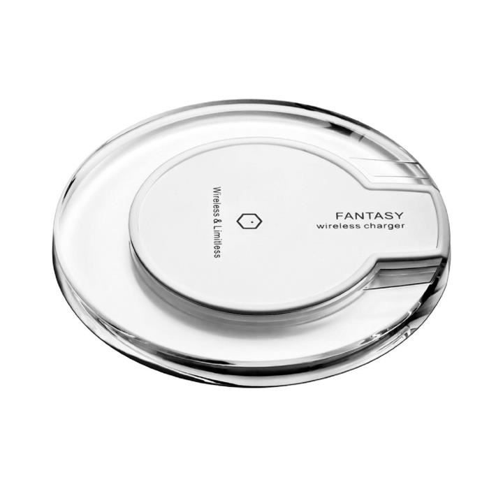 Chargeur Induction sans fil blanc et transparent compatible Android