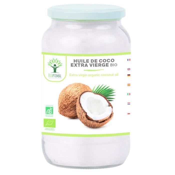 Huile de Noix de Coco Extra Vierge Naturelle - Pour Cheveux Corps Peau Visage Lèvres - Cuisson des Aliments 1Kg