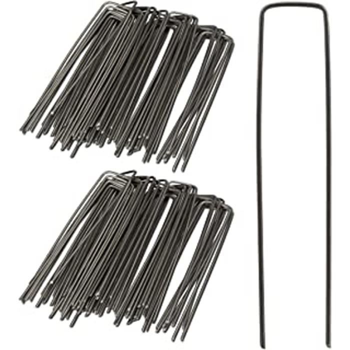 Lot De 100 Piquets De Fixation, Sardines Pour Tente, Piquet Ancrage Sol Jardin, 3 Mm 15 Cm Long Acier, Argenté