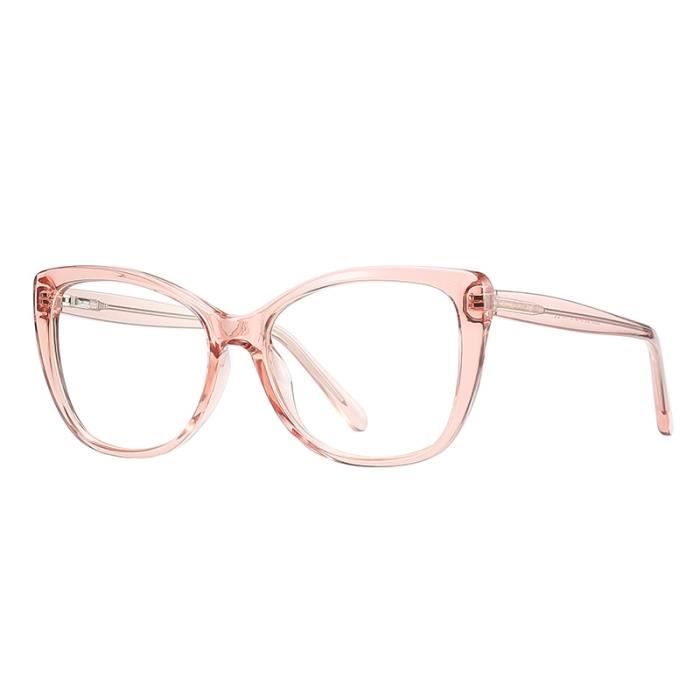 Montures de Lunettes de vue,Lunettes transparentes femmes œil de chat Monture de lunettes optiques pour femmes, faux - Type pink