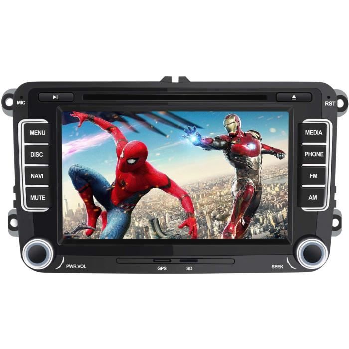 Autoradio pour VW de Voiture stéréo 7 Pouces 2 Din HD Bluetooth Navigation GPS stéréo DVD CD Radio Carte SD USB Multimédia Player