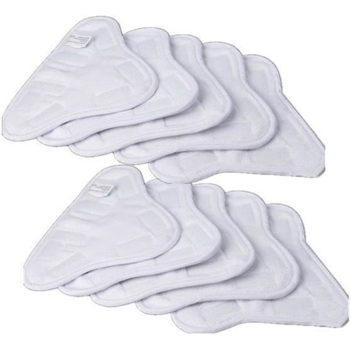 Lot de 10 Lingettes Microfibres pour Balai Nettoyeur Vapeur H2O MOP X5 J026D1