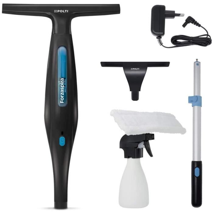 Polti Forzaspira AG220 Plus, Nettoyeur à Vitres sans Fil Rechargeable, Batterie Lithium Ion 3,6 Volt, 30 Minutes d’autonomie, avec M