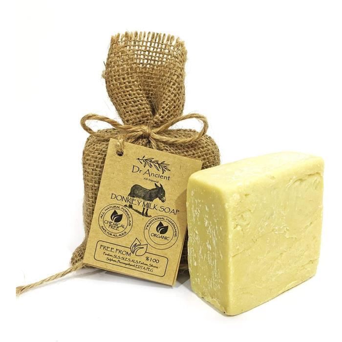 Savon à la lait d'ânesse organique naturel traditionnel fait à la main antique - Anti-âge éclaircissant pour la peau, hydratant - Au