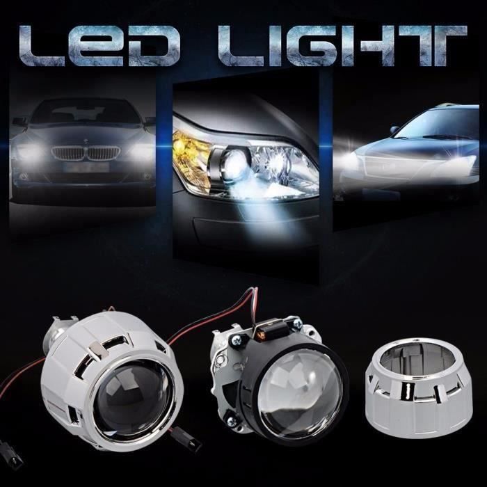 BO 1pcs 2.5 - Phare Lentille Bi-xénon HID KIT Projecteur Droite Angels Eyes Auto H1 H4 H7