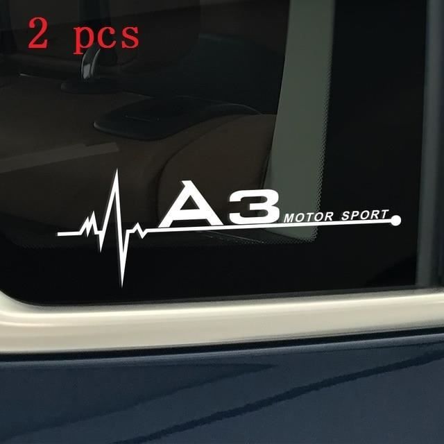 Accessoires auto intérieurs,Autocollant logo de voiture pour Audi A1 A3 A4 A5 A6 A7 A8 Q2 Q3 Q5 Q7 TT, 2 pièces - Type A3