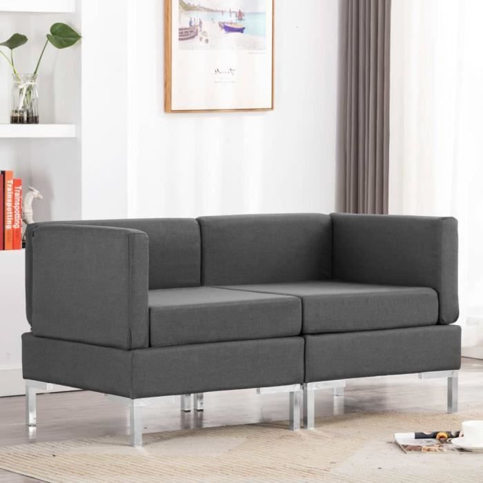 Canapés de jardin 2 pcs avec coussins Résine tressée Noir #46556 HB045