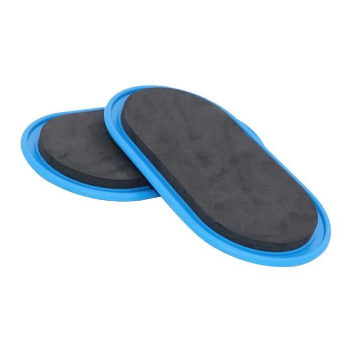 Disque Coulissant de Remise en Forme 2 Pièces, Glissière Sport Curseur Tapis Muscles Abdominaux Equipement Bleu