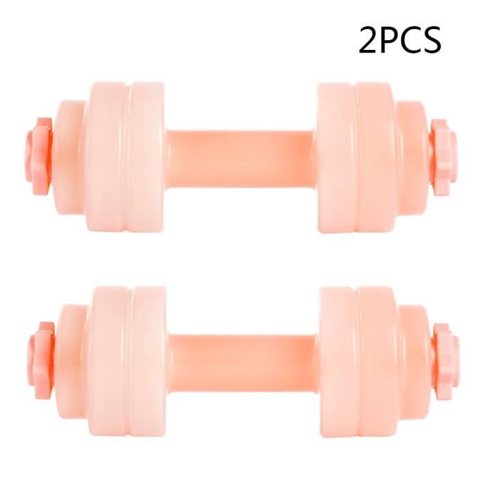 Poids haltères haltères haltères remplis d'eau équipement d'exercice d'aérobic d'équipement de voyage portable durable s rose 2pcs