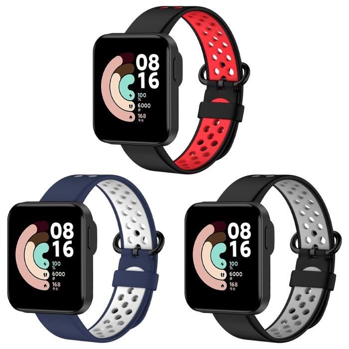 Bracelet Compatible avec Xiaomi Mi Watch Lite - 3 PACK Bracelet de Rechange en Silicone pour Fitness Tracker