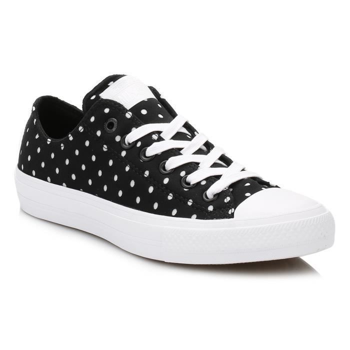 Converse All Star Chuck Taylor II femme Noir-White Shield Baskets