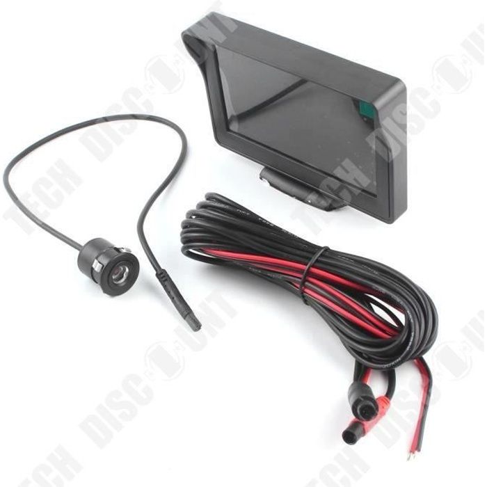 TD® Kit caméra arrière universelle + écran LCD 4,3 pouces-Radal de recul universelle 170°-Accessoire de voiture pour stationnement