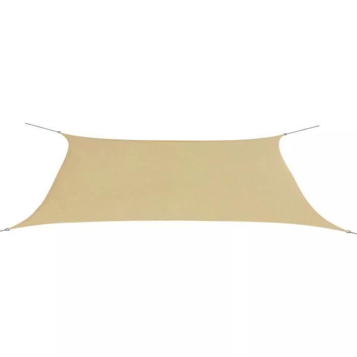 Parasol en tissu Oxford rectangulaire 4x6 m beige Beige