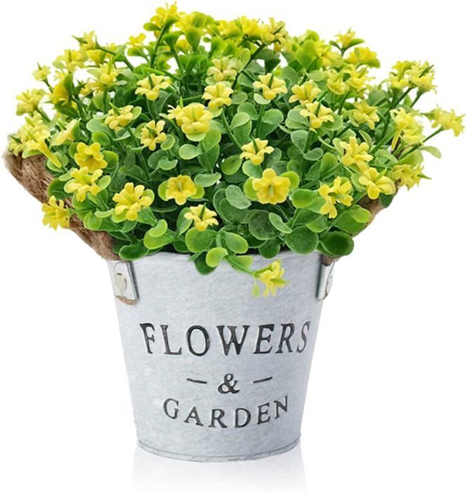 Grand Rosier Artificiel En Pot - 93cm - 21 Roses - Cimenté - Multicouleur