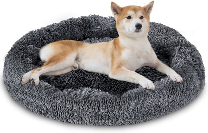 PANIER CHIEN,Lits Ronds Longs En Peluche Pour Animaux De Compagnie