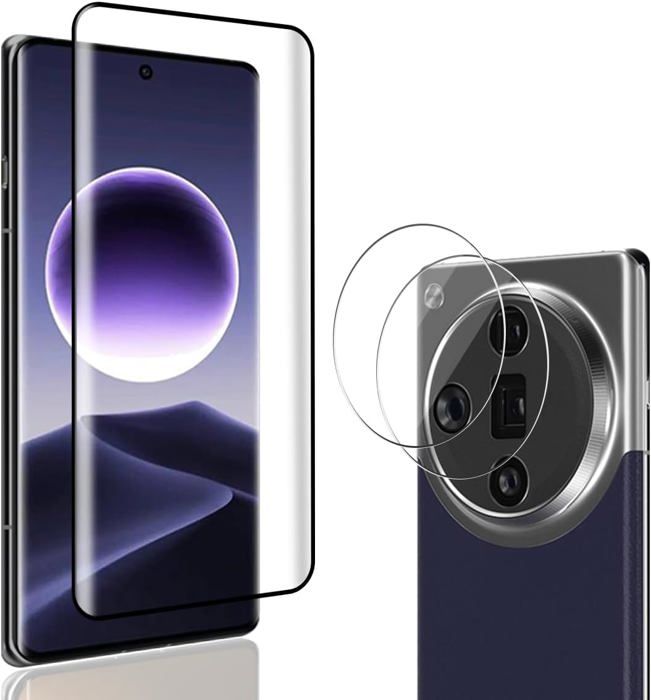 Oppo Reno 10 / 10 Pro - Protections en verre trempé pour lentille arrière (2 pièces) - Noir