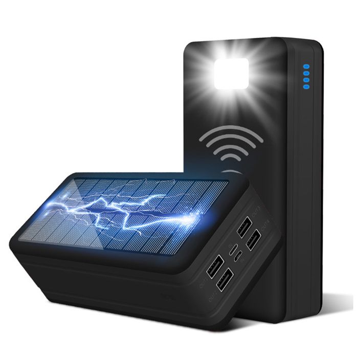 Powerbank Solaire 50000mAh 120W – Chargeur Portable Anti-Choc Et Imperméable Pour Camping, Randonnée Et Voyage