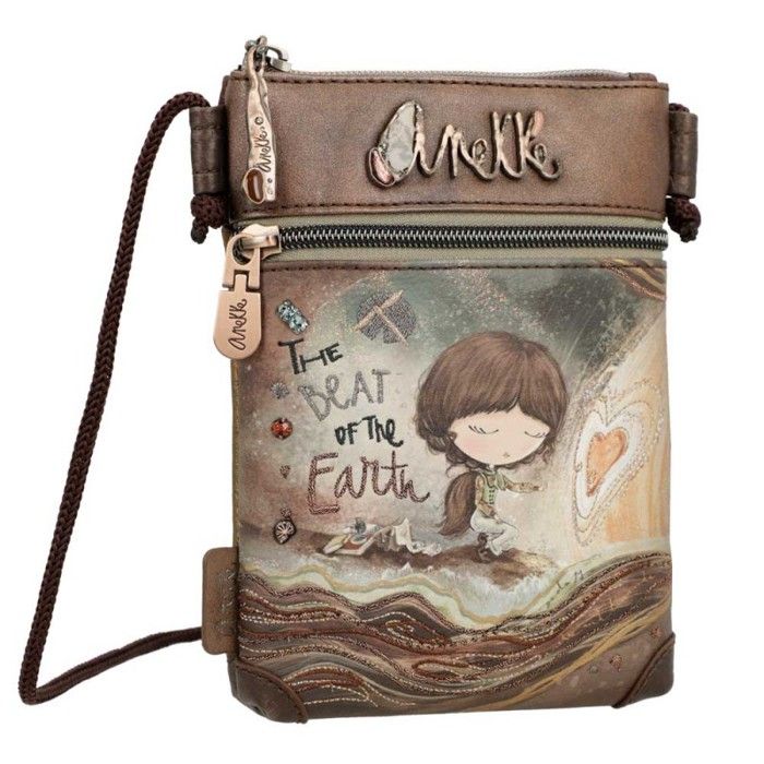 Mini Sac Bandoulière Femme Anekke - Modèle Core - Marron Synthétique - Dimensions 14x19x3 Cm - Neuf Avec étiquettes