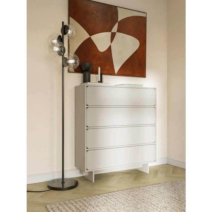 Commode à quatre tiroirs - WUWU - 101 cm - grège Commode à quatre tiroirs - WUWU - 101 cm - grège