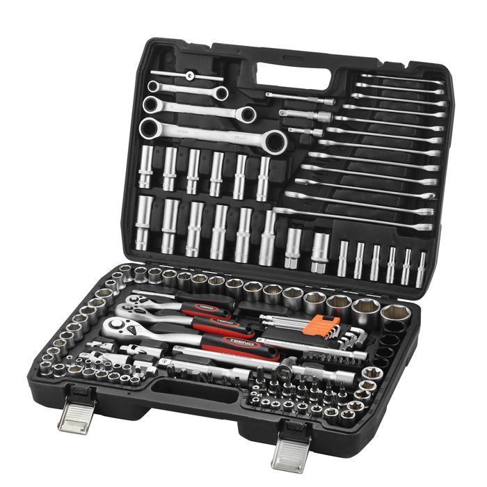 Coffret de douilles et embouts - TEENO - CR-V - 1/4 3/8 1/2 - 151 pièces - Acier Chrome-Vanadium