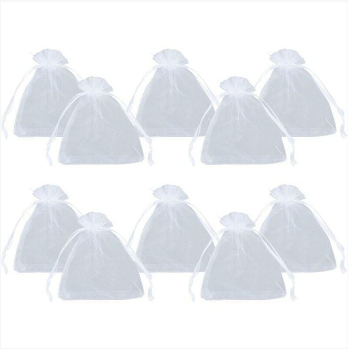 Lot De 50 Pochettes Cadeaux En Organza Avec Cordon Doré | Idéal Bonbons, Bijoux, Fêtes & Occasions Spéciales