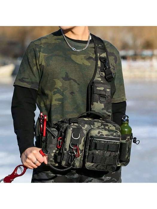 1 sac multifonction pour homme sac de rangement pour équipement de pêche de voyage sac à main ou à bandoulière